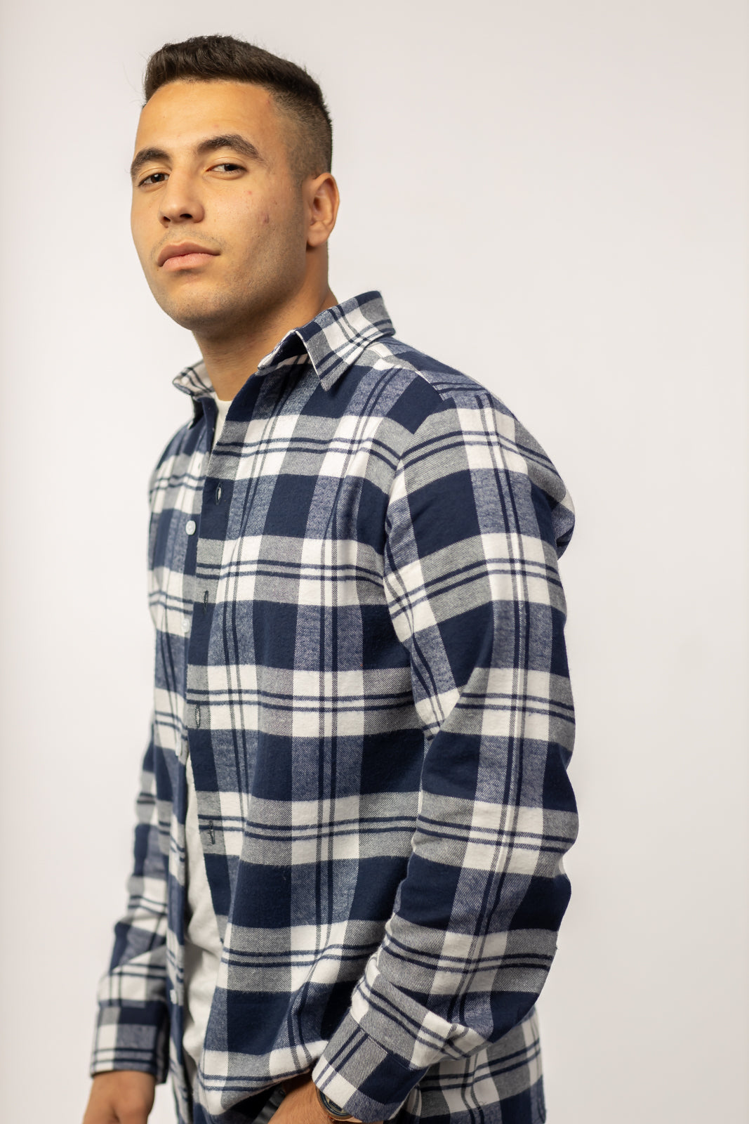 Checkered Wool Over-Shirt