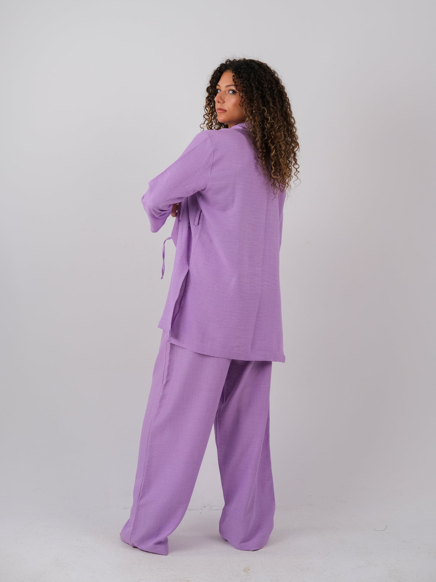 Linen set in purple