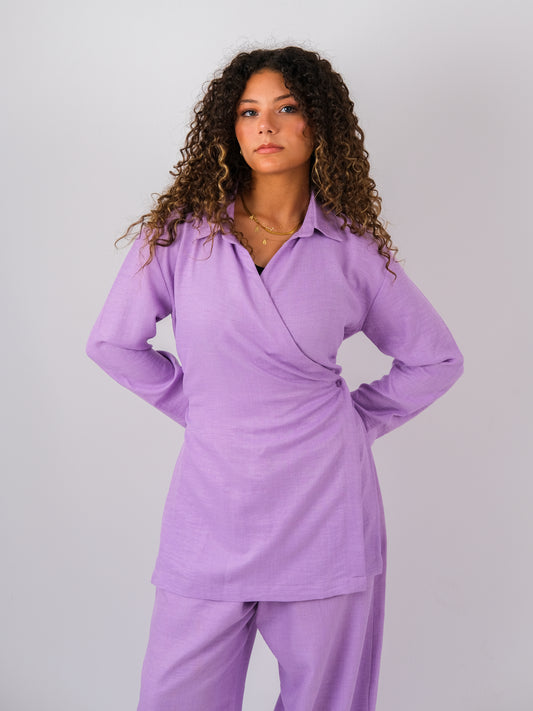 Linen set in purple