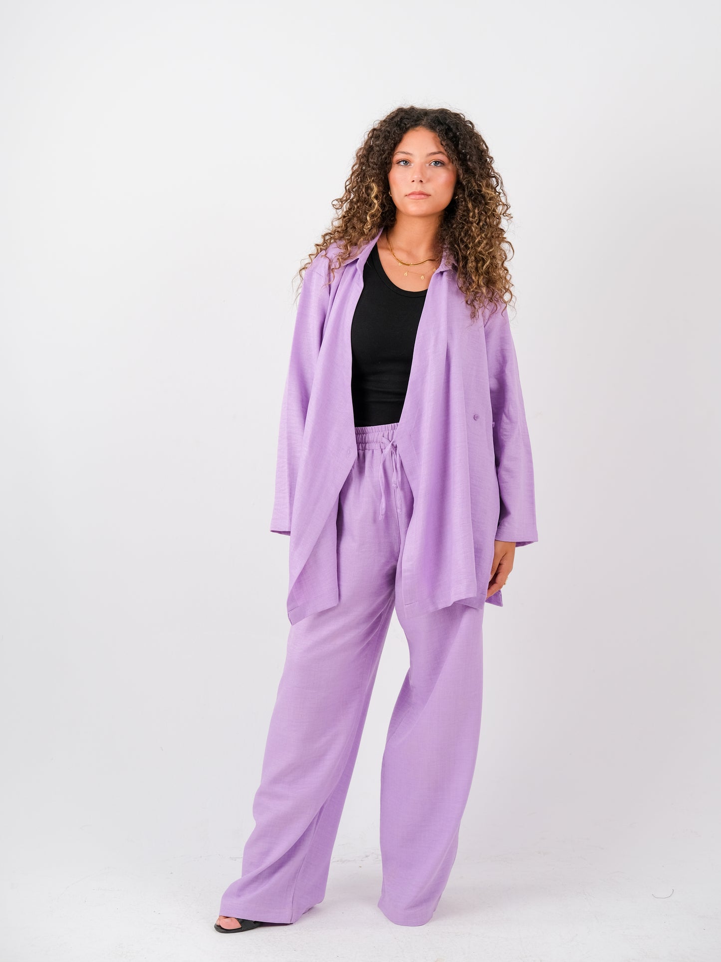 Linen set in purple