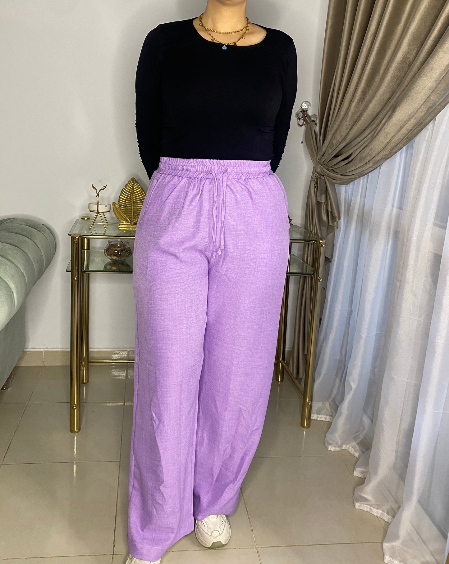 LINEN WIDE PANTS