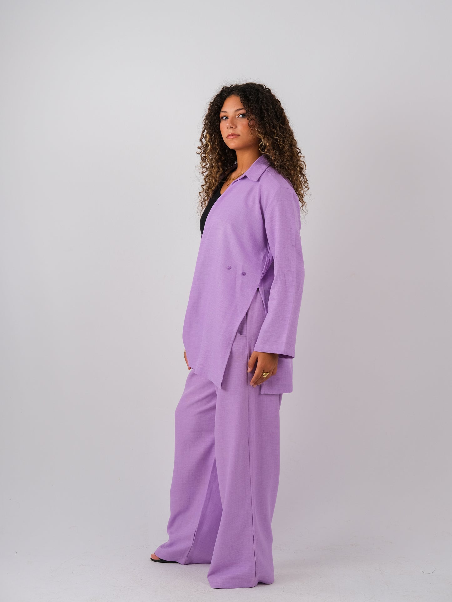 Linen set in purple