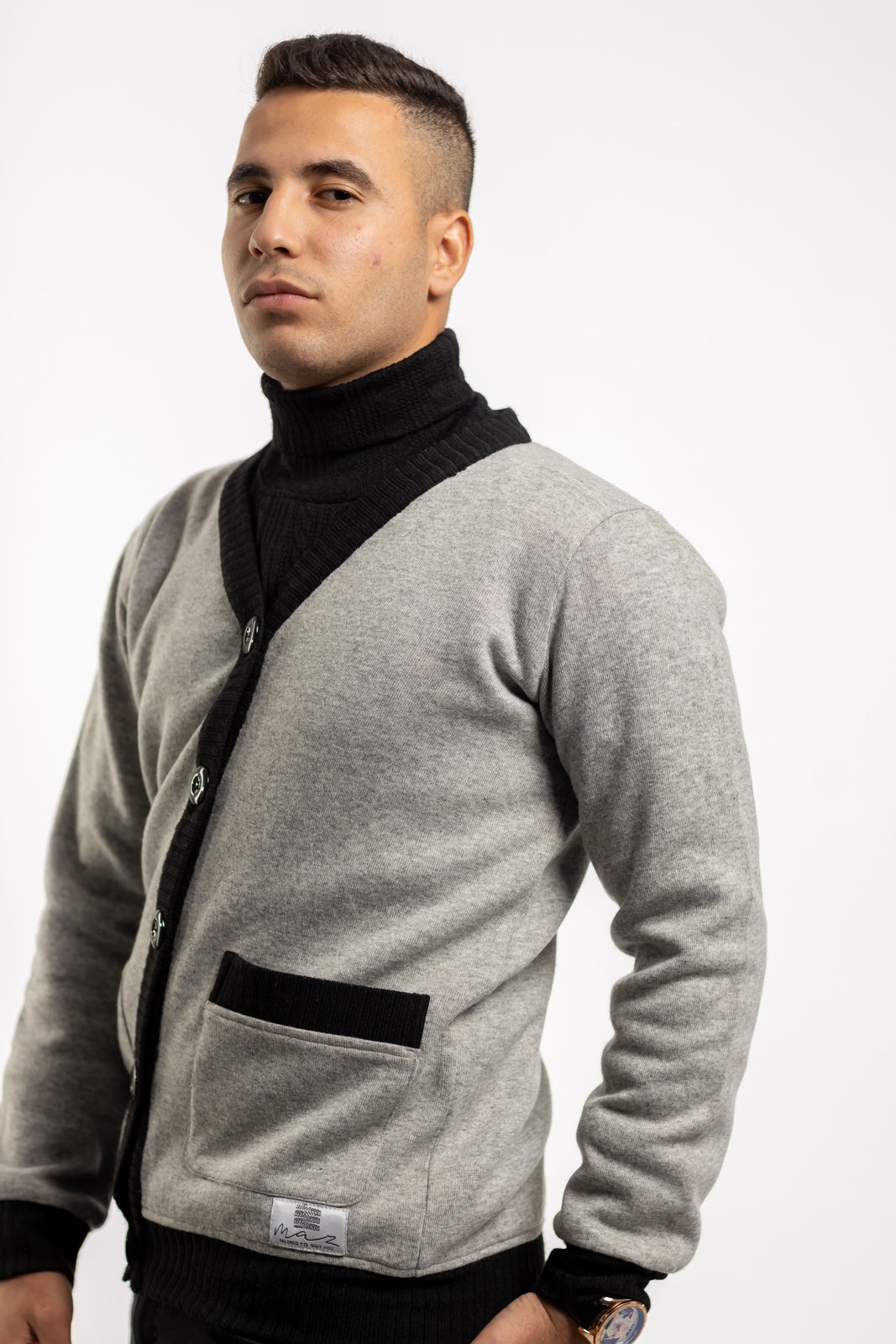 Grey Wool Jacket With Pockets