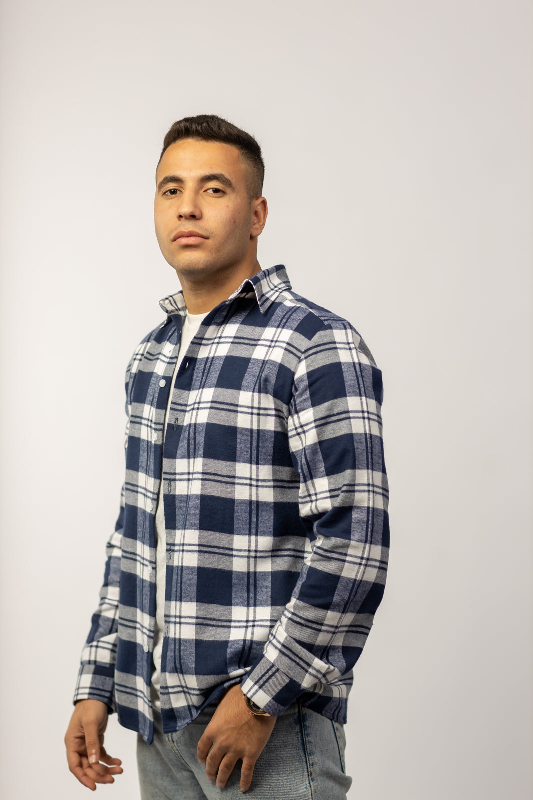 Checkered Wool Over-Shirt