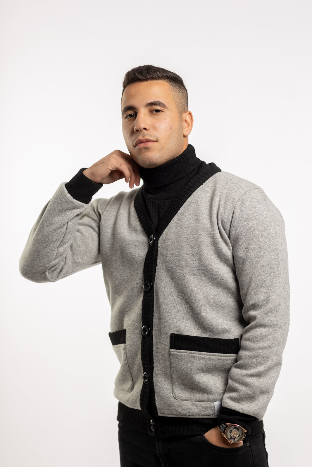 Grey Wool Jacket With Pockets