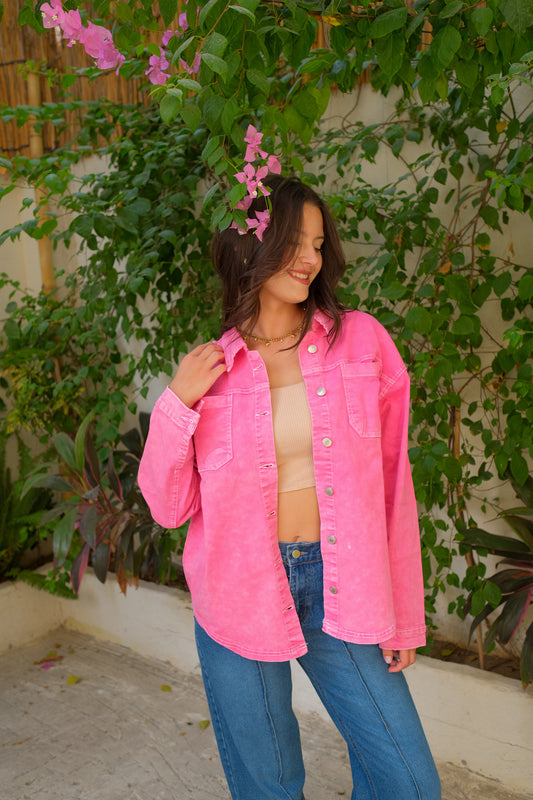 Pink Denim Overshirt