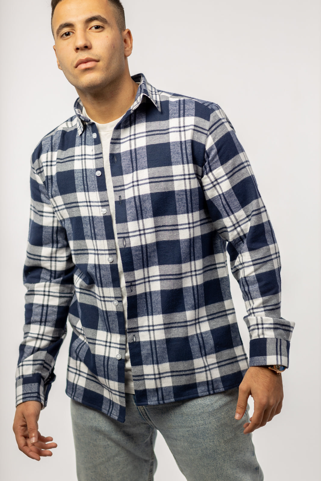 Checkered Wool Over-Shirt