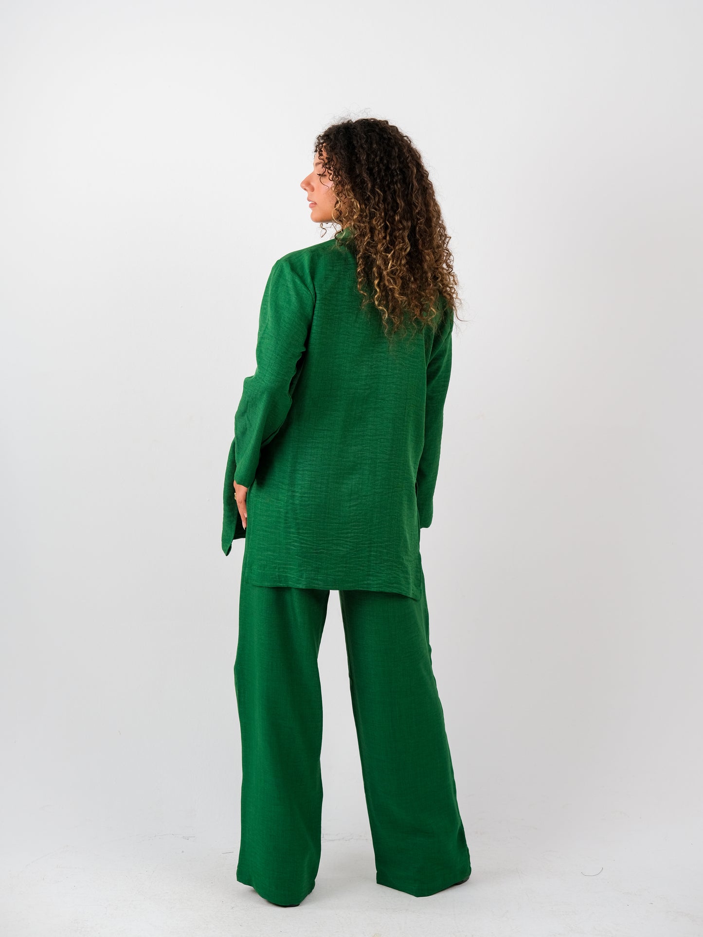 Linen set in green