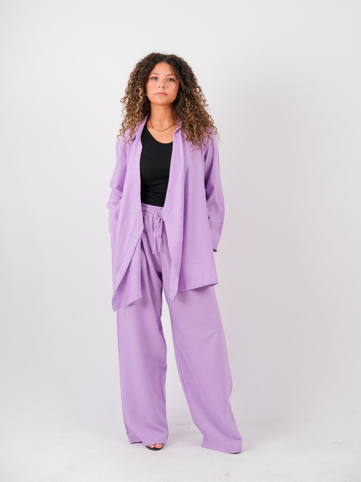 Linen set in purple