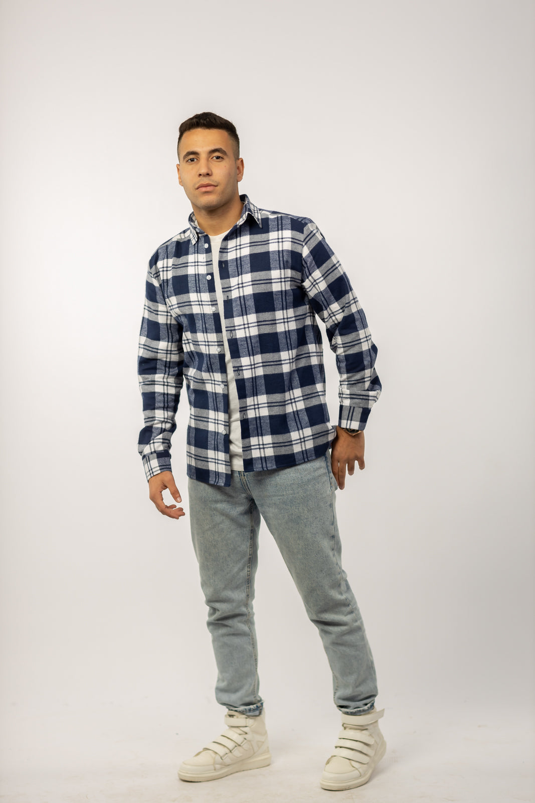 Checkered Wool Over-Shirt