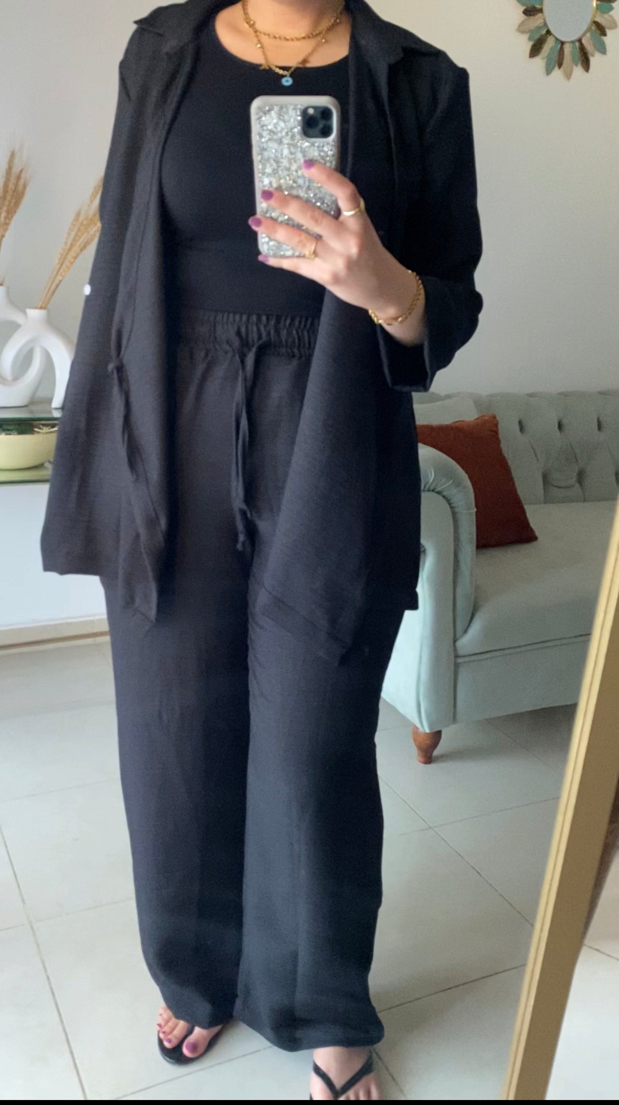 LINEN WIDE PANTS