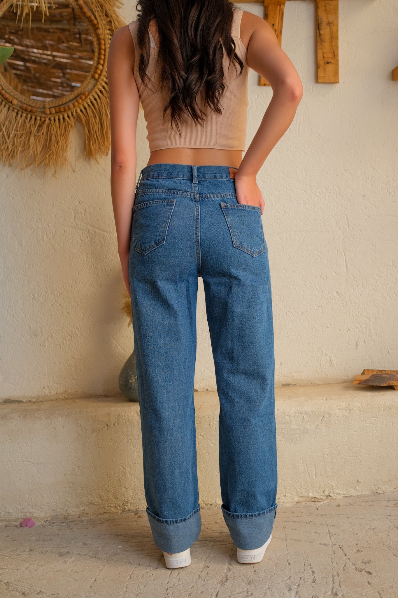 Cuffed Straight-Leg Denim