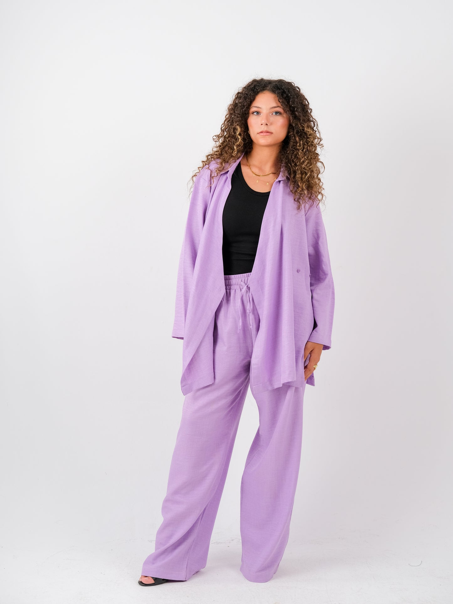 Linen set in purple