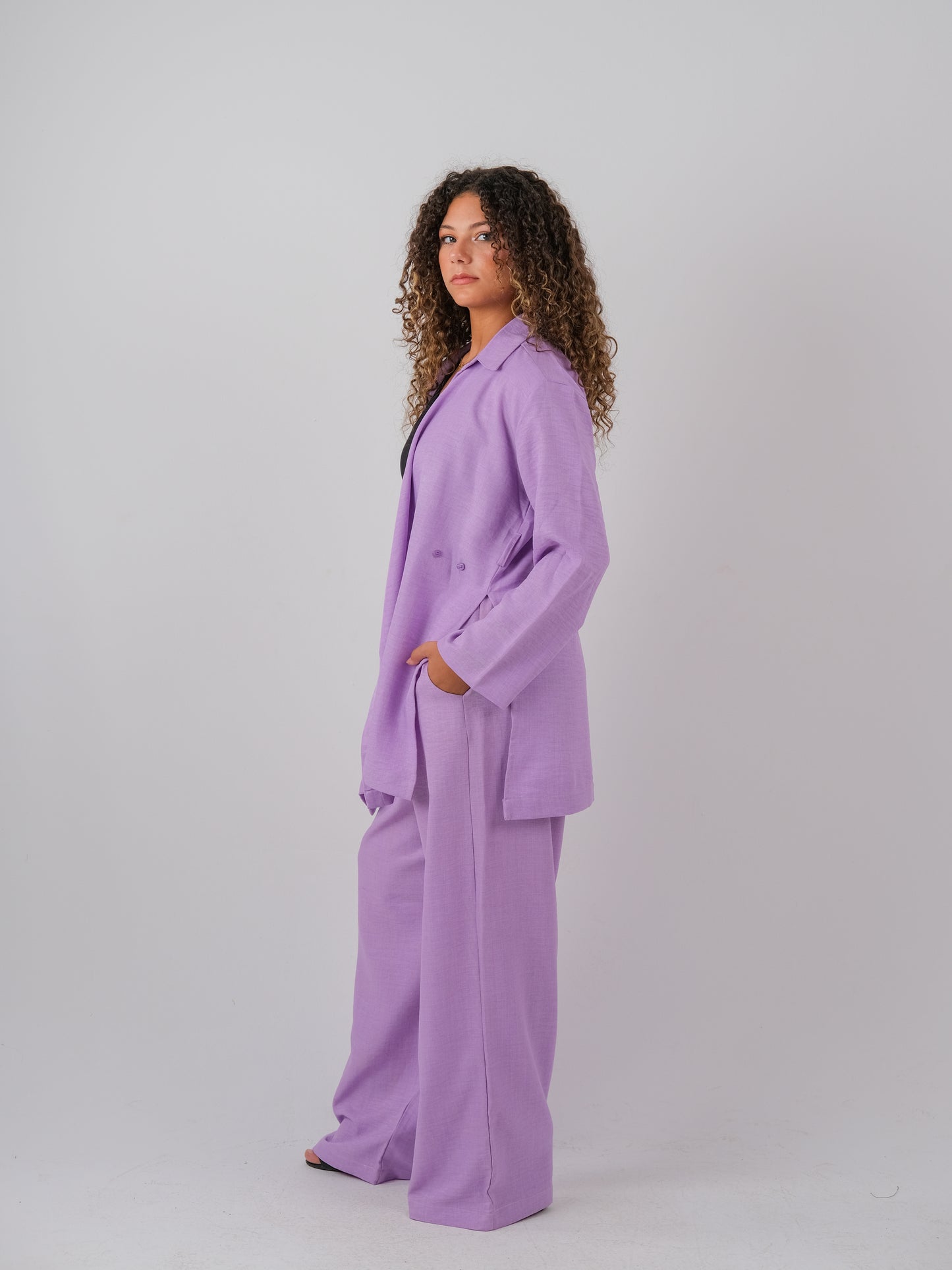 Linen set in purple