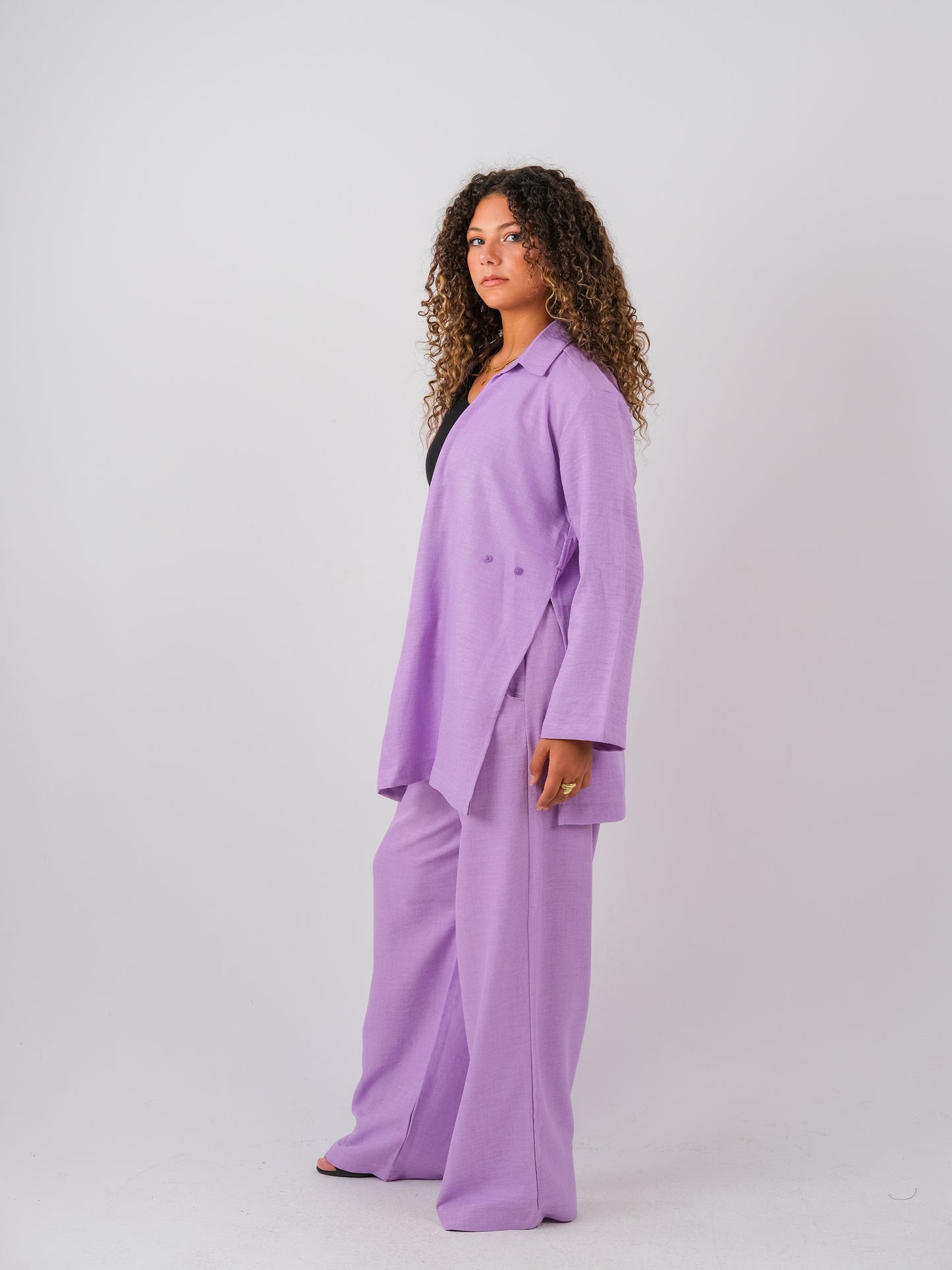 Linen set in purple