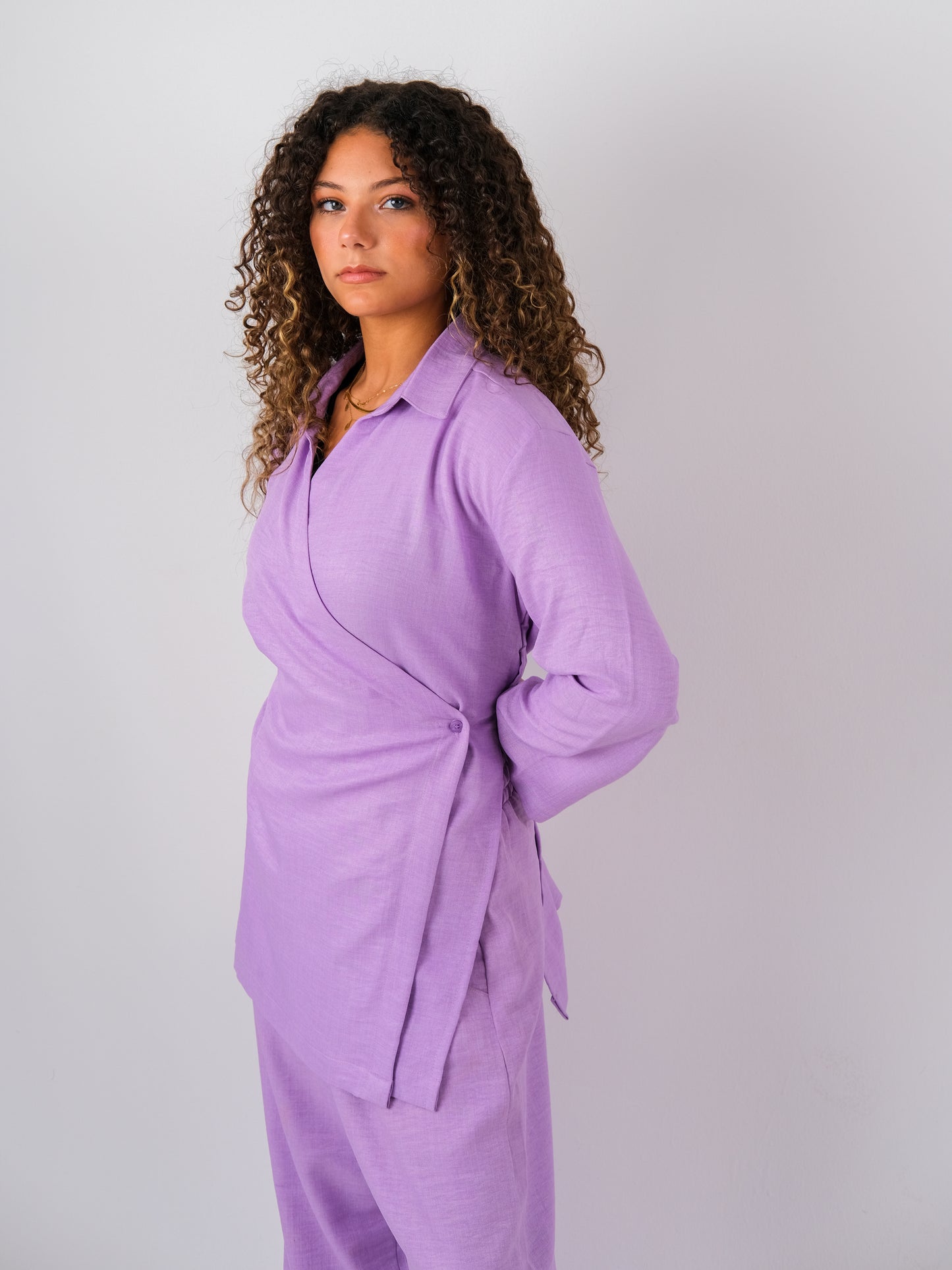 Linen set in purple