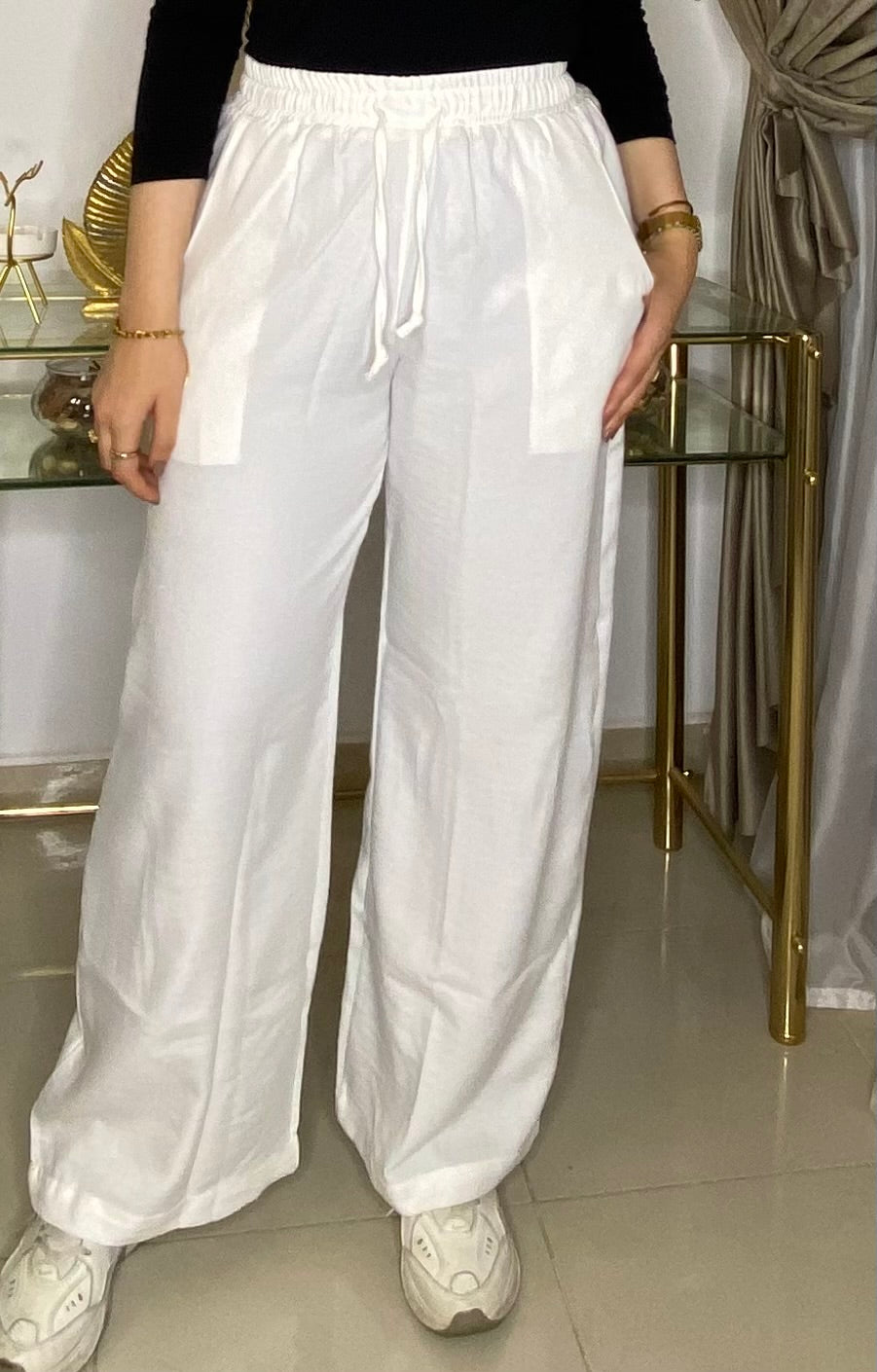 LINEN WIDE PANTS