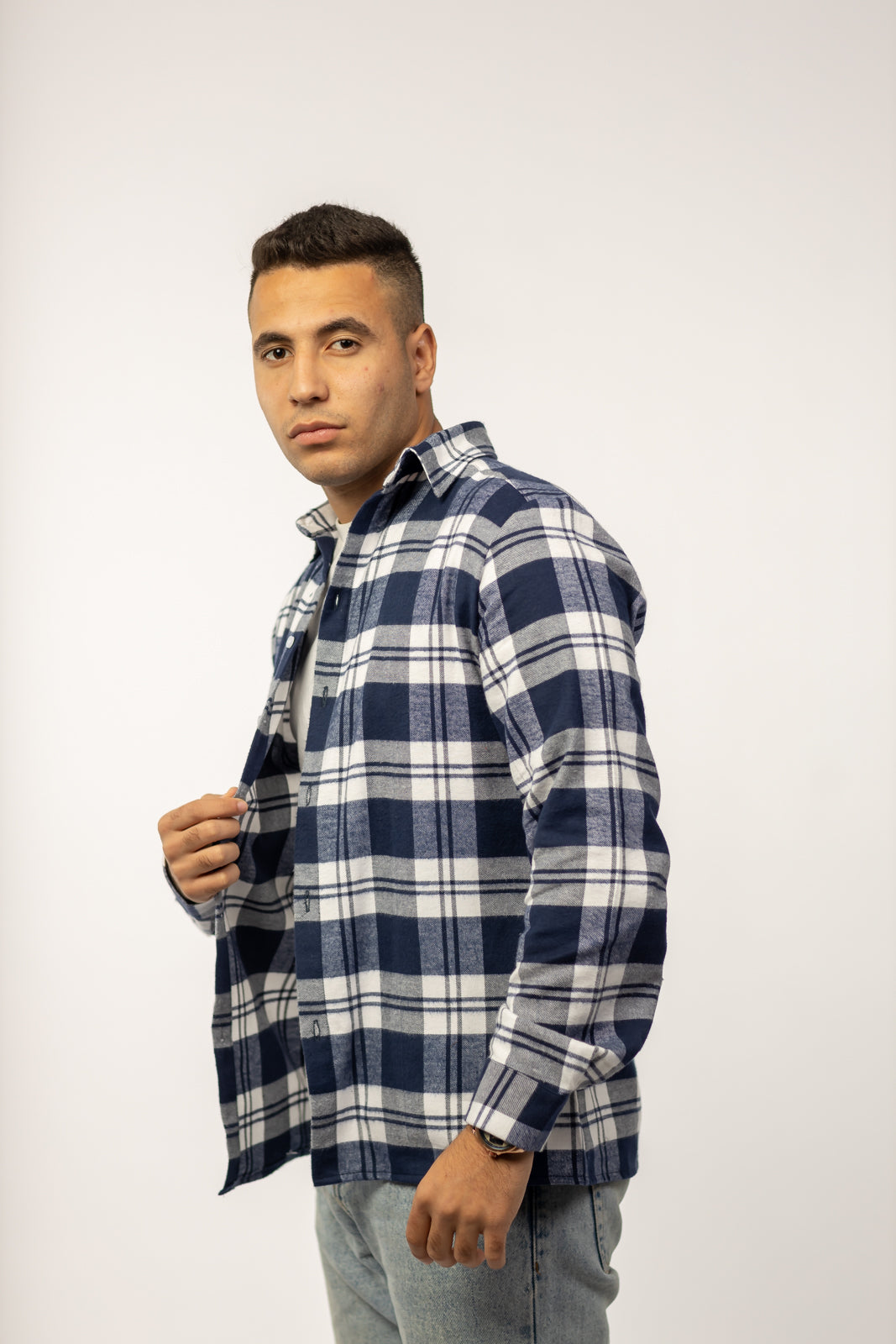 Checkered Wool Over-Shirt