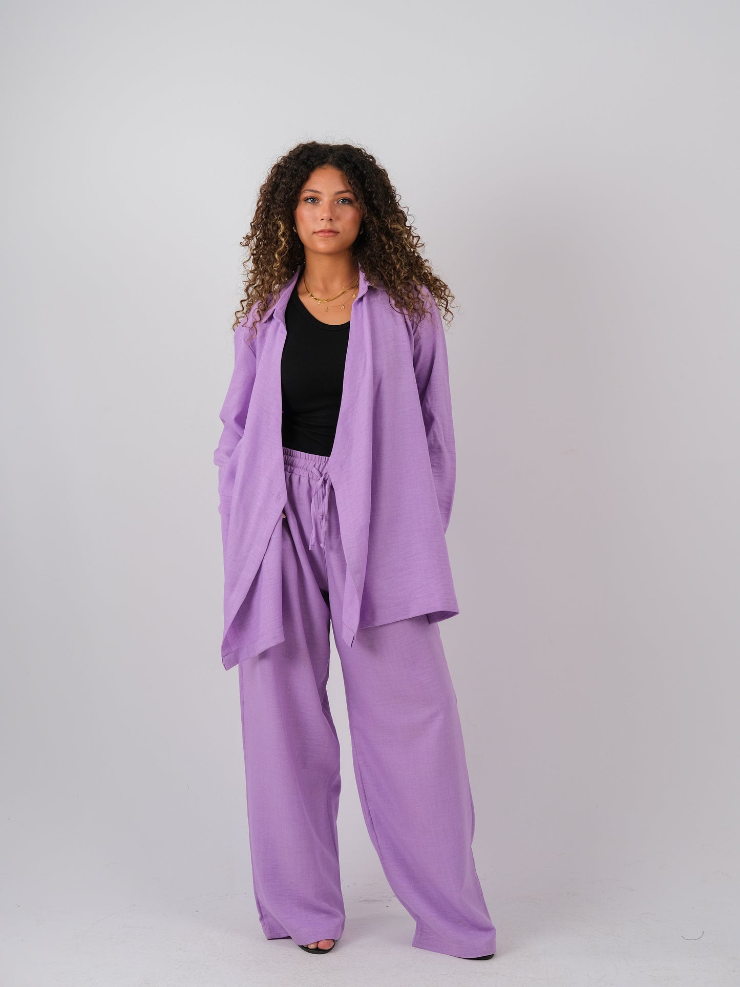 Linen set in purple