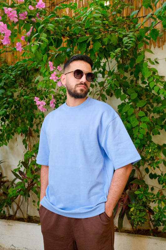 Baby blue Oversized Heavy Cotton Tee