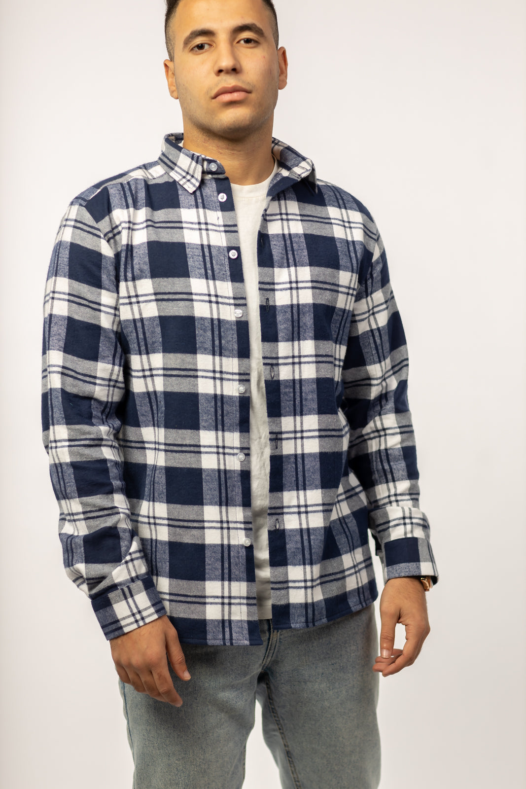 Checkered Wool Over-Shirt