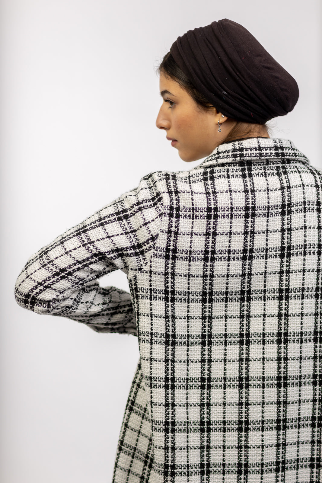 Long Checkered Wool Shirts With Fringes